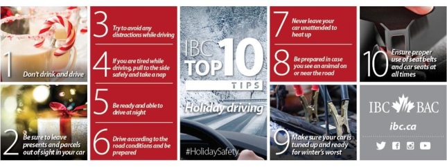 IBC's Top 10 tips for a safe holiday season on the roads